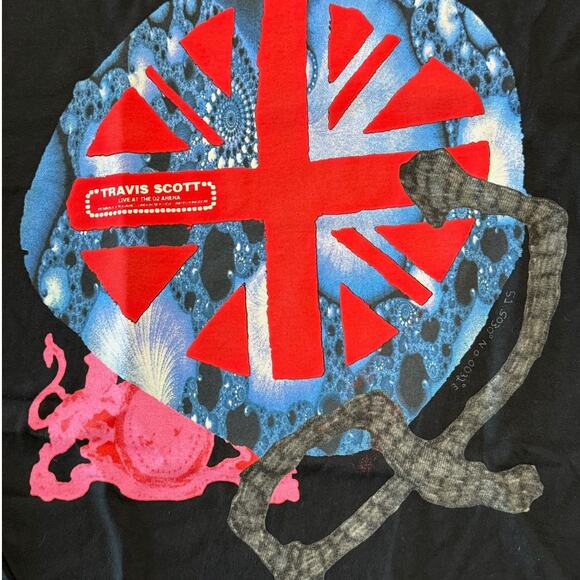 Travis Scott O2 Arena Live Union Jack London Exclusive Concert Tee*NEW*SIZE L - Picture 2 of 5